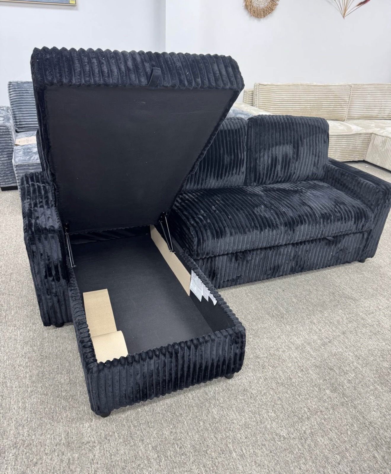 Corduroy Sleeper Sectional – Loaded With Features! - photo 3