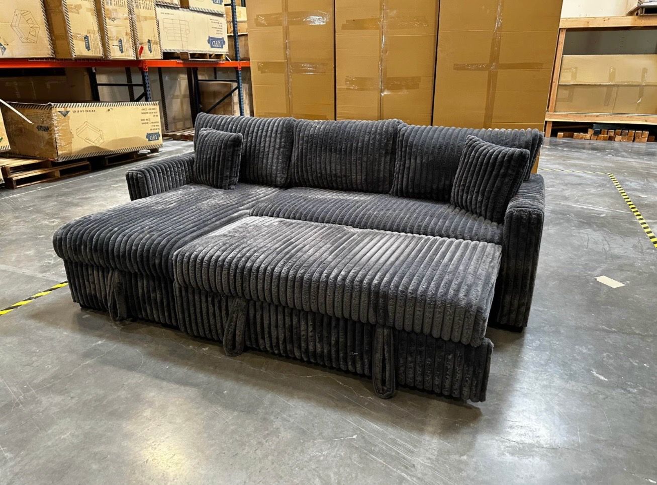 Corduroy Sleeper Sectional – Loaded with Features! - photo 2