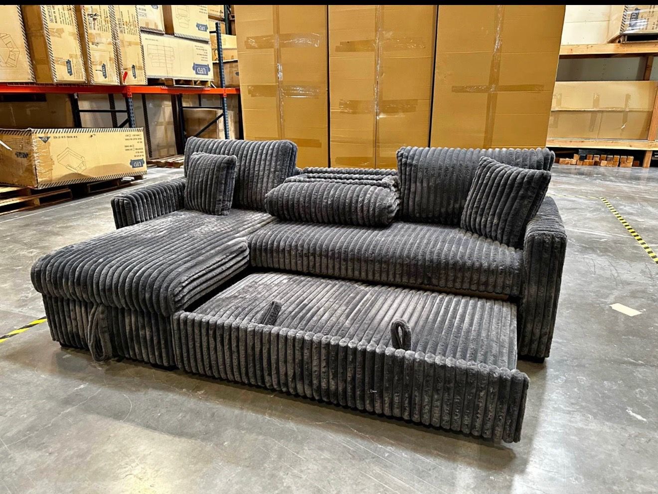 Corduroy Sleeper Sectional – Loaded with Features! - photo 4