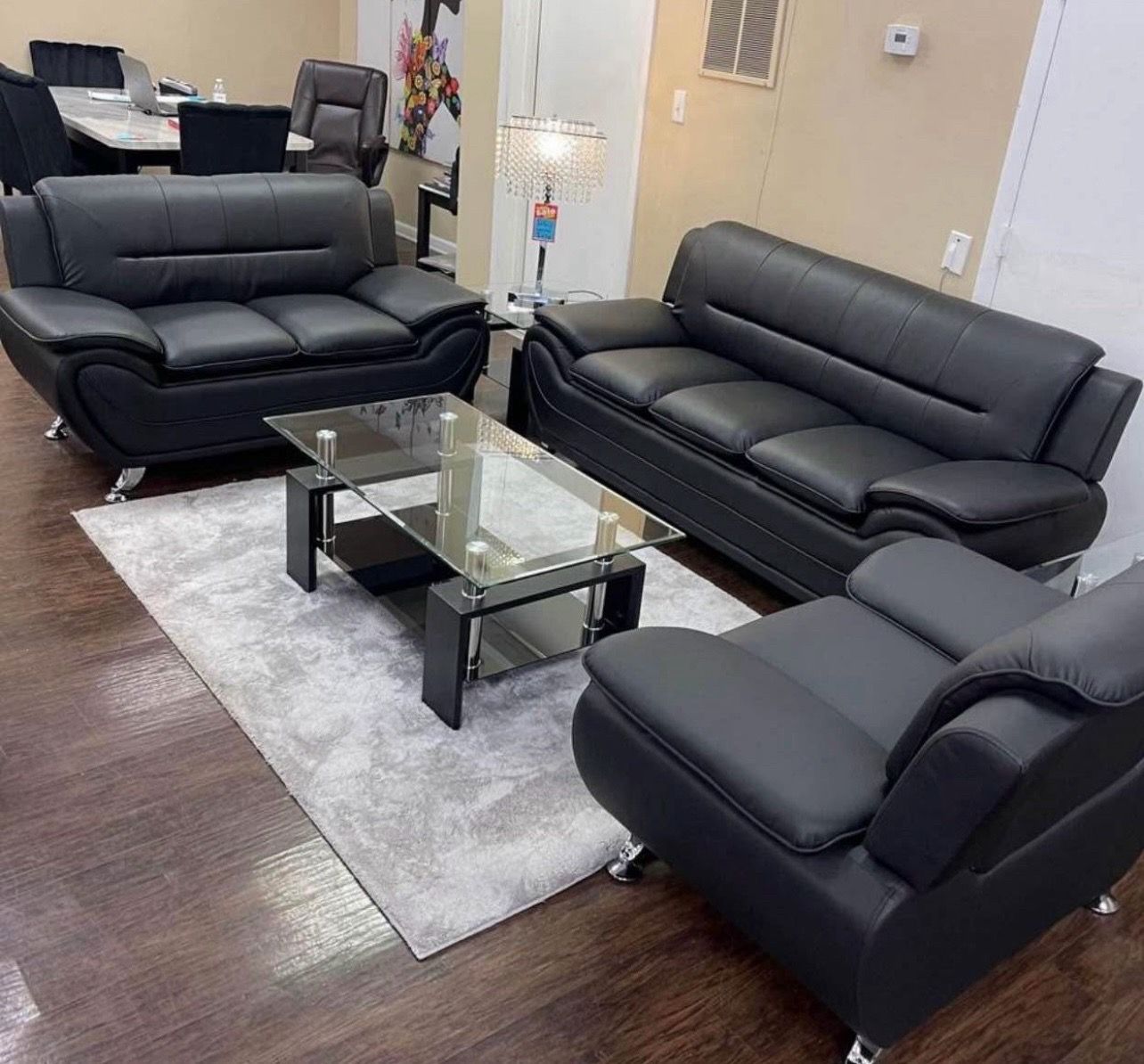 Modern Sofa, Loveseat & Chair Set