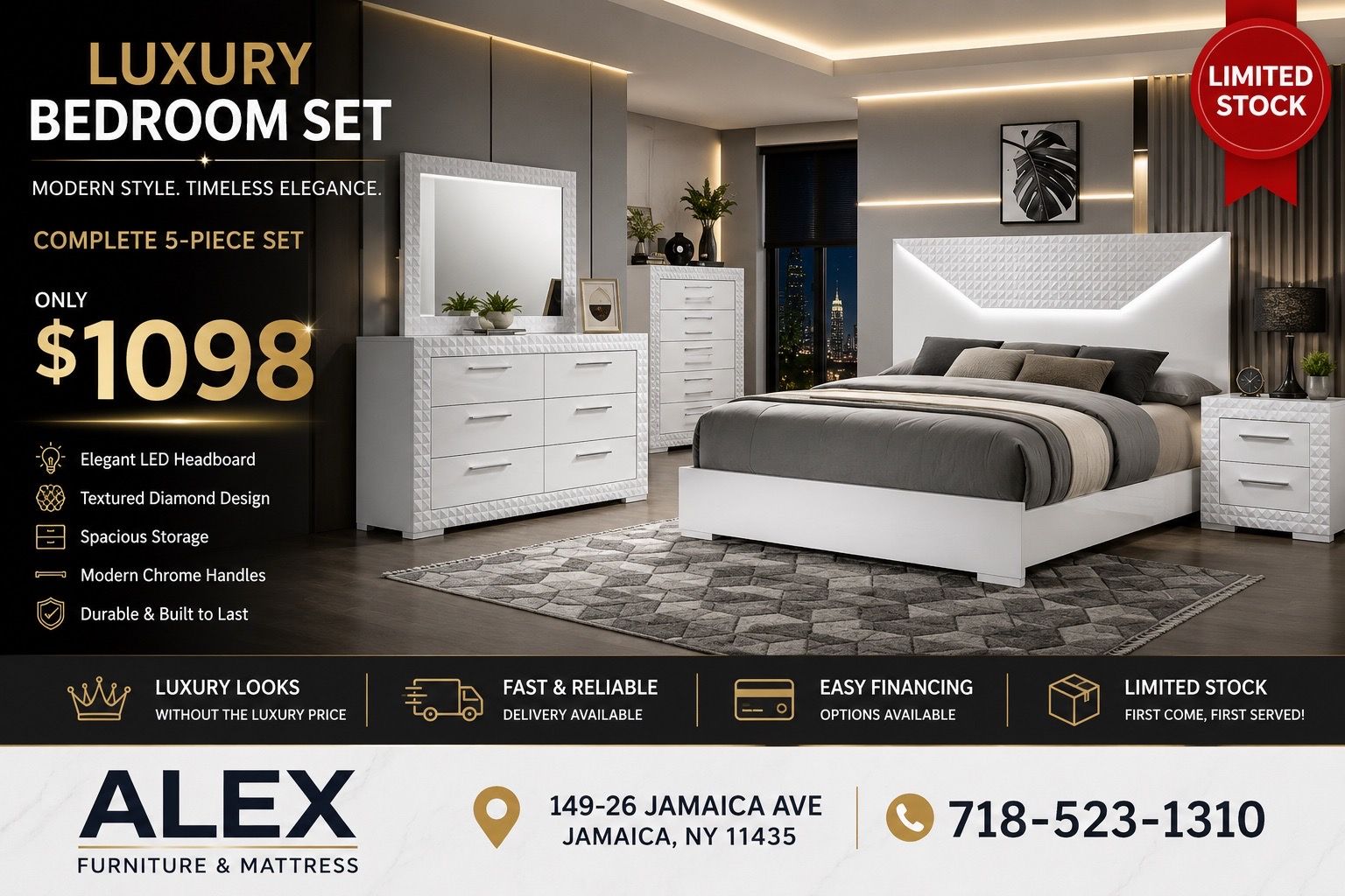 Modern LED Bedroom Set