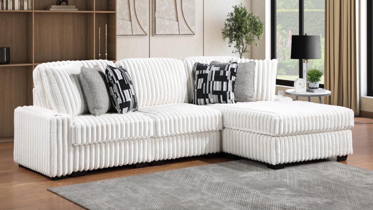 Puffy Corduroy Sectional