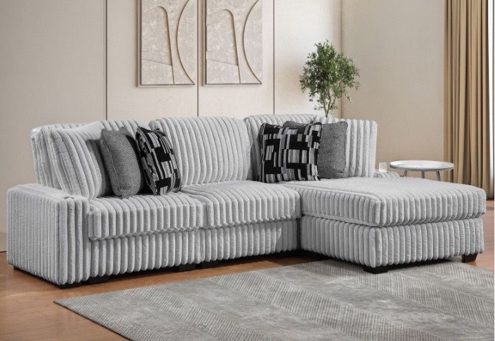 Puffy Corduroy Sectional - photo 2