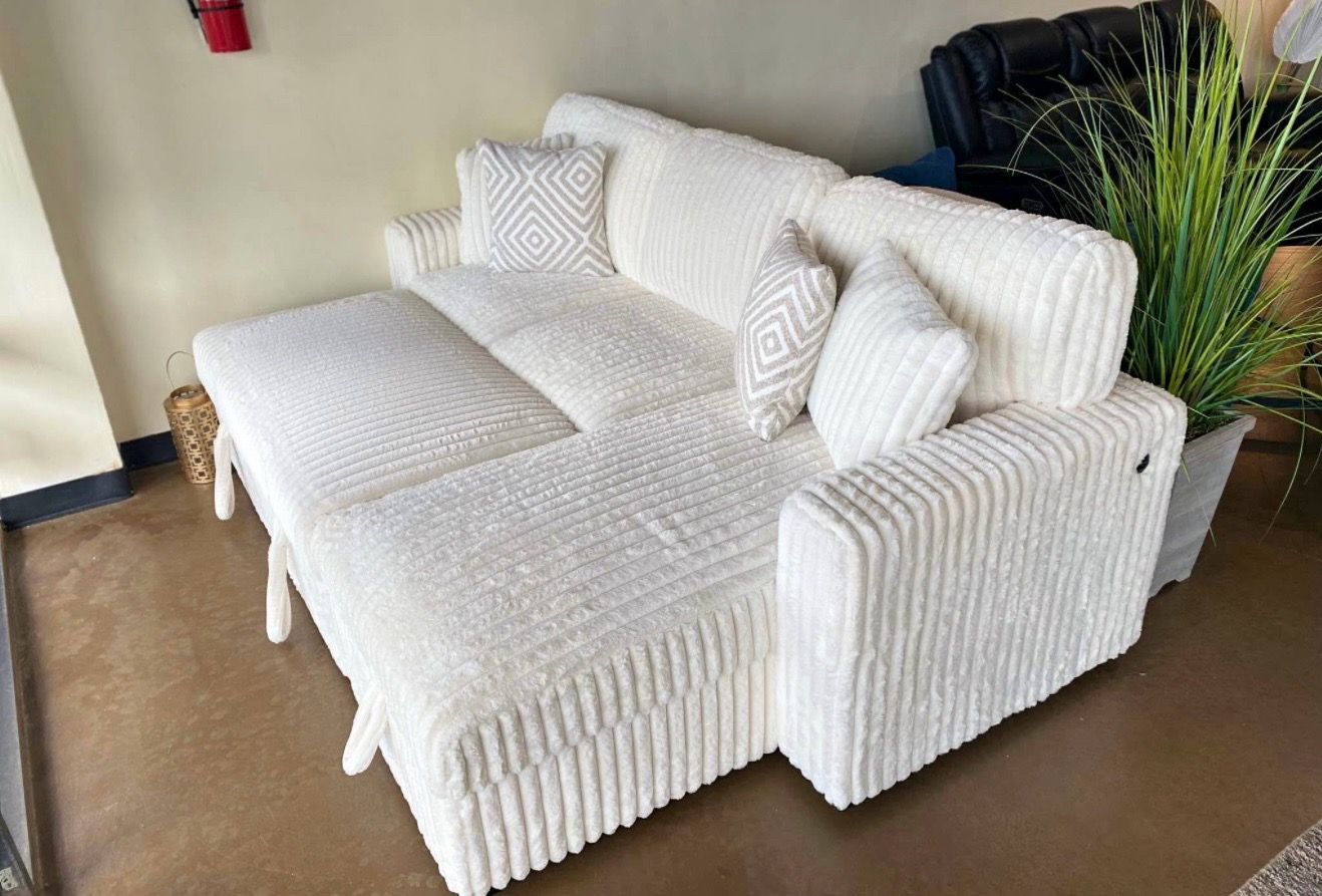 CORDUROY SLEEPER SECTIONAL – LOADED WITH FEATURES!