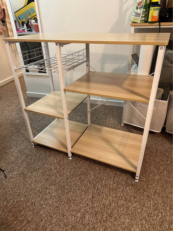 Modern Beige Kitchen Baker's Rack with 3-Tier - photo 3