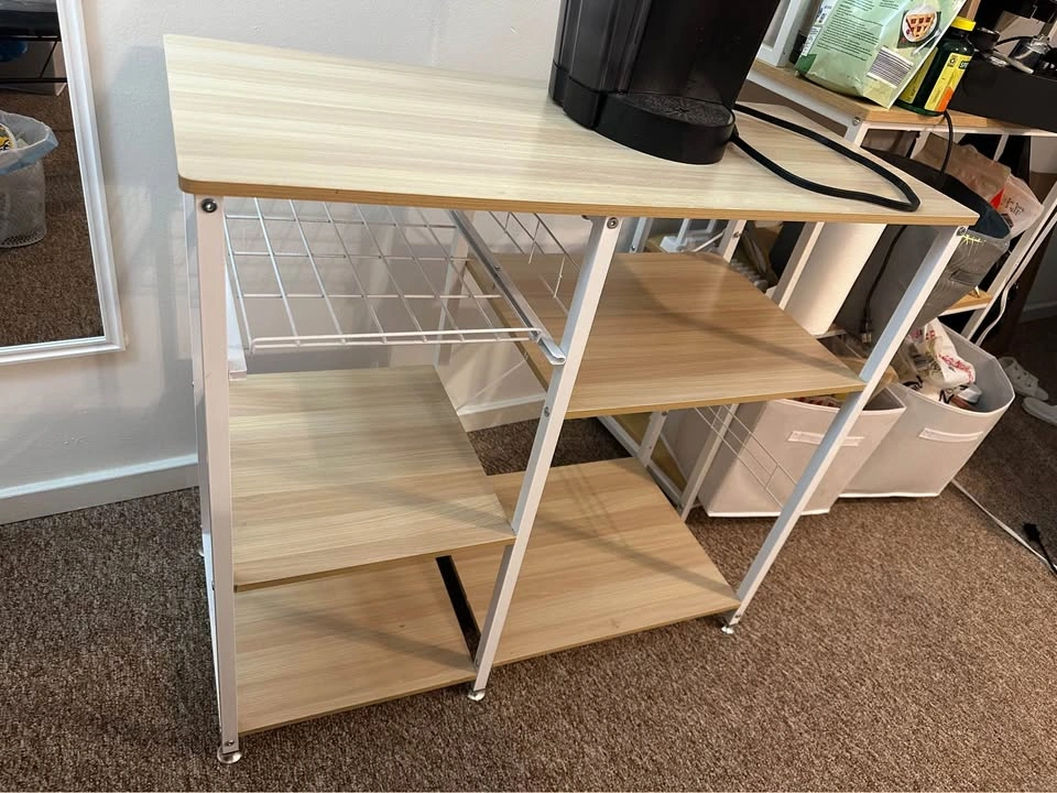 Modern Beige Kitchen Baker's Rack with 3-Tier - photo 4