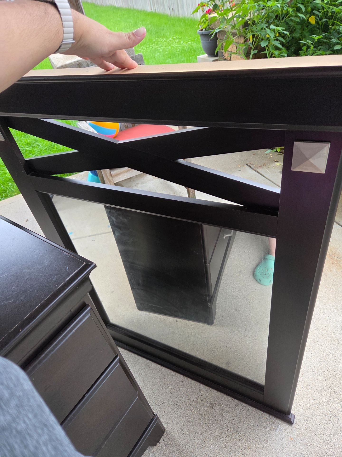 Dark Wood 6-Drawer Dresser with Mirror - photo 5