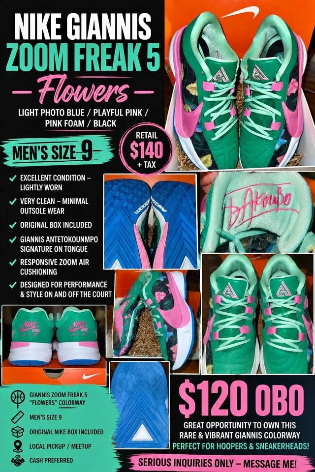 Nike Giannis Zoom Freak 5 Flowers