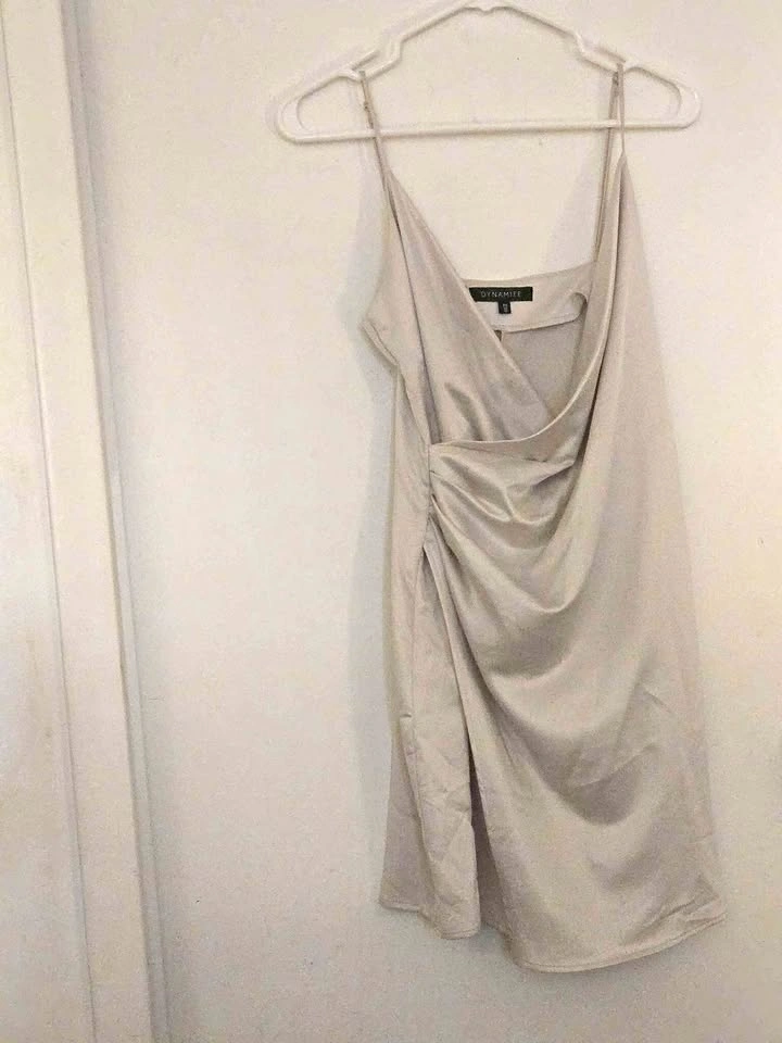 Dynamite Satin Wrap Dress