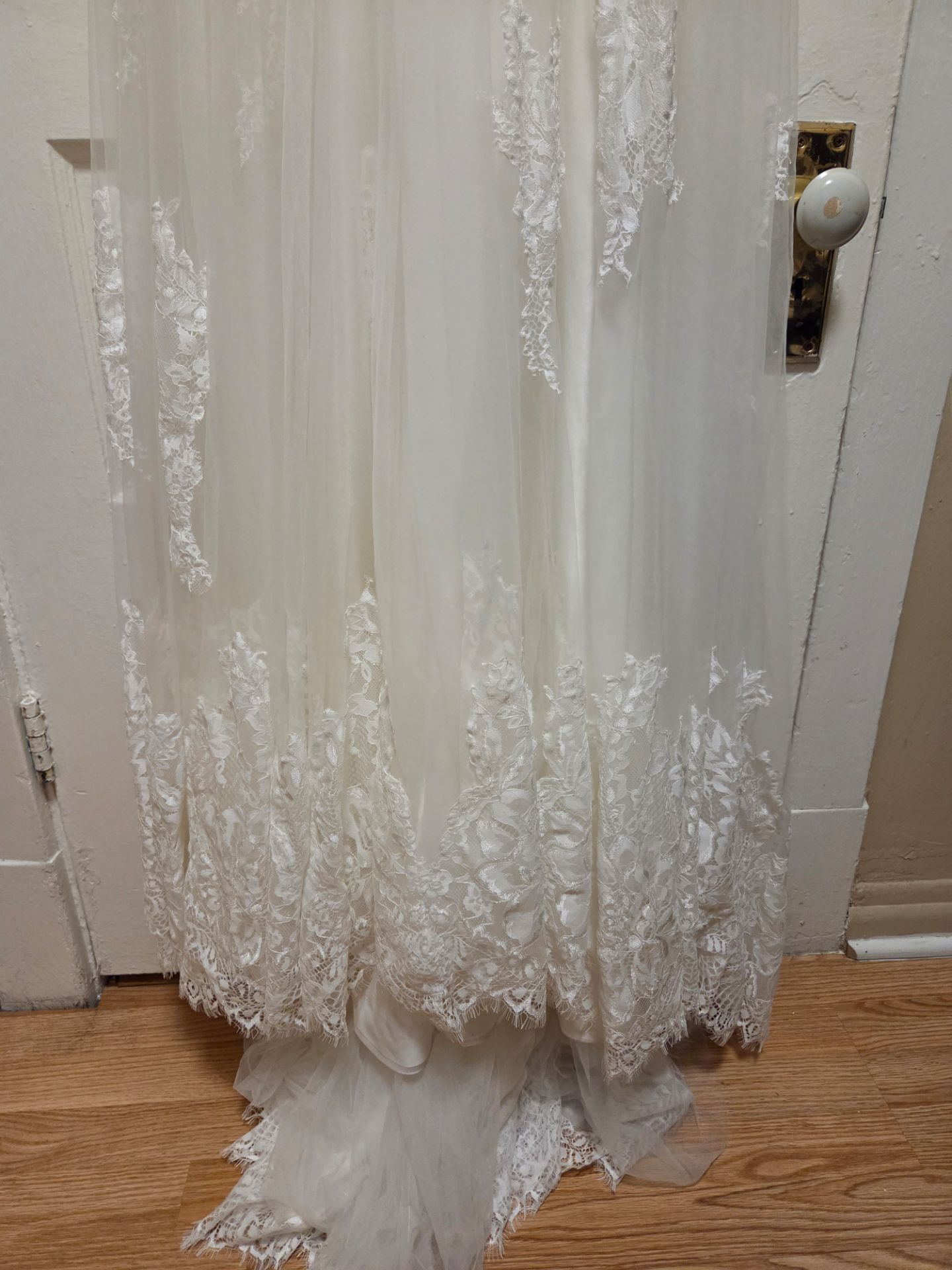 Bohemian Lace wedding dress tulle A- line size 12 - photo 2