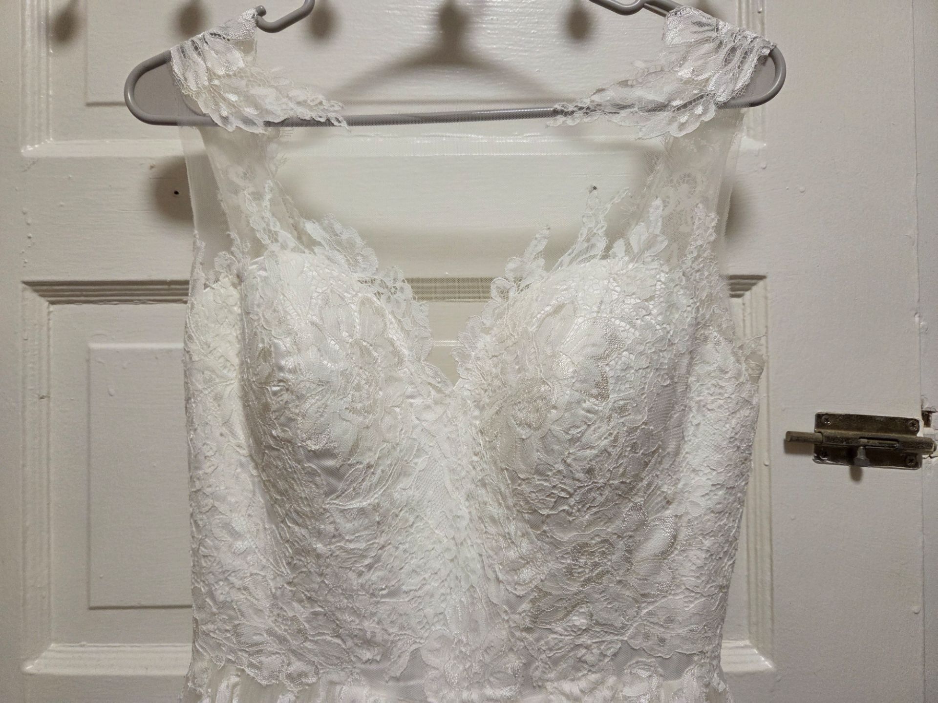 Bohemian Lace wedding dress tulle A- line size 12 - photo 3
