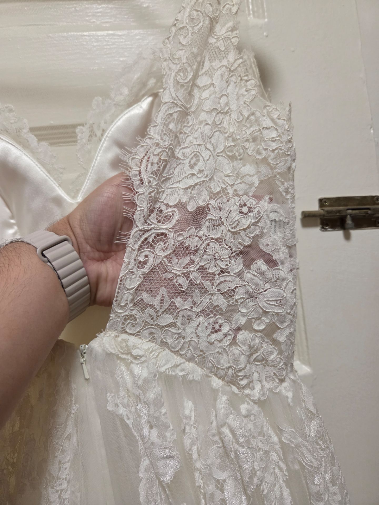 Bohemian Lace wedding dress tulle A- line size 12 - photo 5