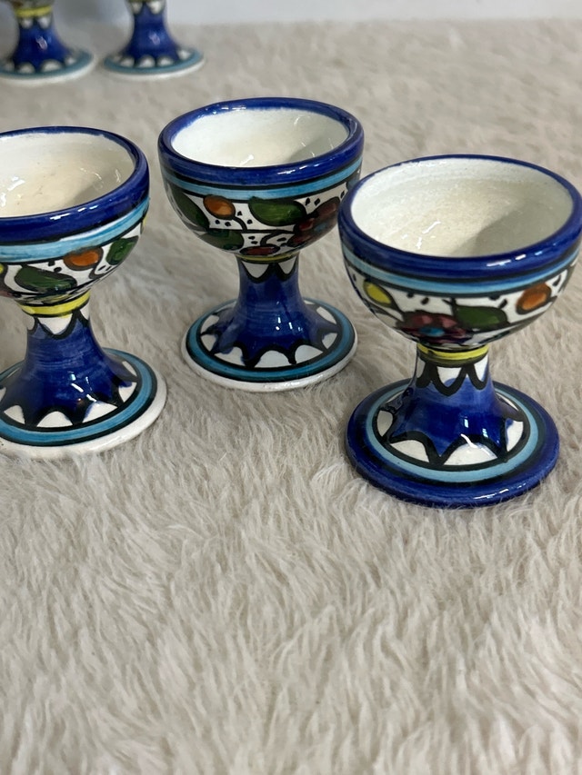 VTG HandPainted Ceramic Wood Egg Cups - photo 5