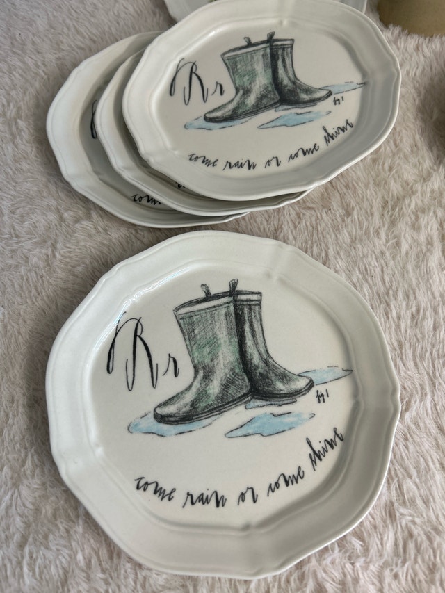 Anthropologie Linea Carta Monogram Canapé Letter Plates - photo 4