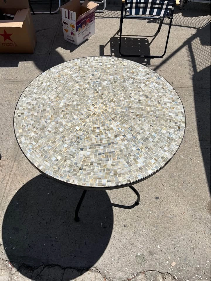 Round Mosaic Tile Bistro Table - Pickup Only