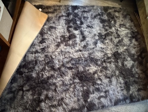 Fluffy 5x7 Shag Area Rug - Dark Gray Charcoal Black - photo 2