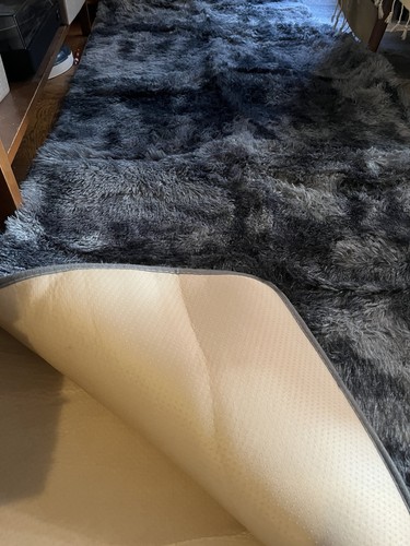Fluffy 5x7 Shag Area Rug - Dark Gray Charcoal Black - photo 4