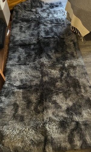 Fluffy 5x7 Shag Area Rug - Dark Gray Charcoal Black - photo 5