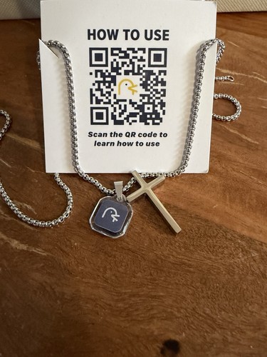 Yappy Interactive Bible Verse Cross Necklace - Stainless Steel - photo 3