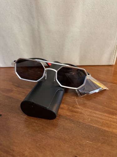 Octagonal Steampunk Sunglasses - Silver Metal Double Bridge - photo 5