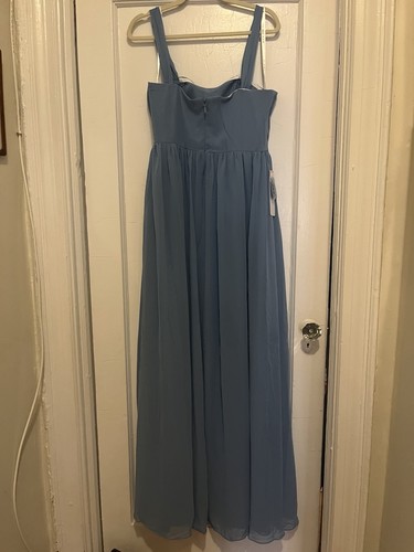 Azazie Women’s Calianna Bridesmaid Maxi Dress Steel Blue Size 12 - photo 2