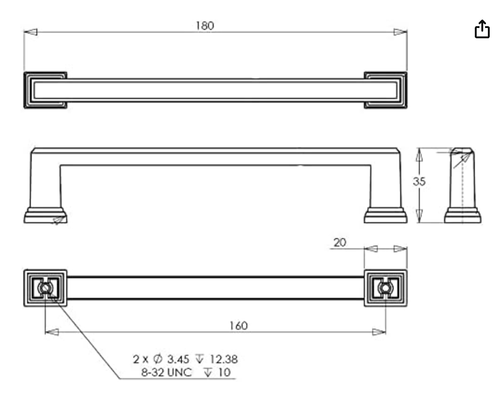 Richelieu Hardware Mirabel Collection 160mm Handles - Set of 2 - photo 4
