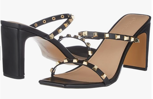 The Drop Women's Avery Square Toe Two Strap High Heeled Sandal s