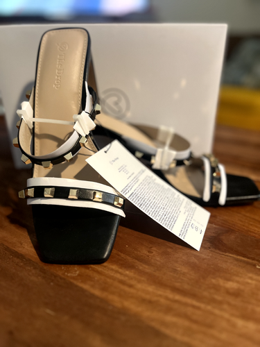 The Drop Women's Avery Square Toe Two Strap High Heeled Sandal s - photo 2