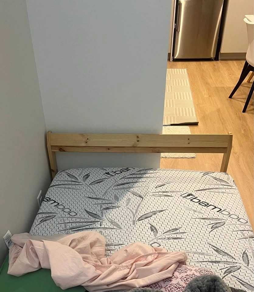 IKEA NEIDEN Twin Bed Frame with Slates and Bamboo Mattress - photo 3