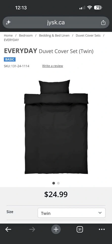 JYSK EVERYDAY Duvet Cover Set (Twin)