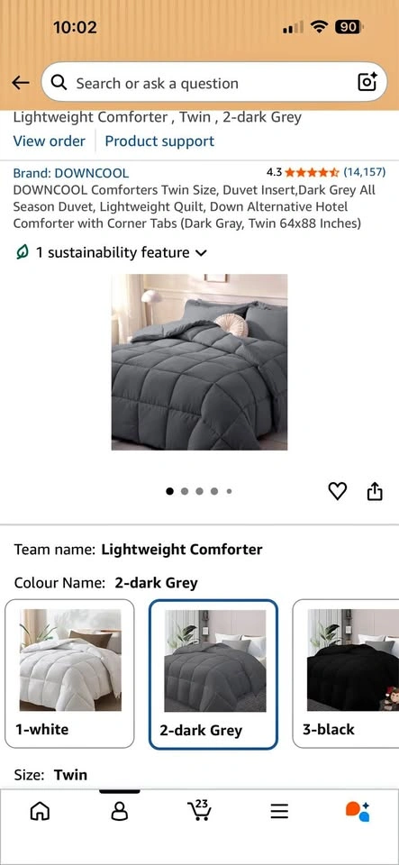 Twin comforter