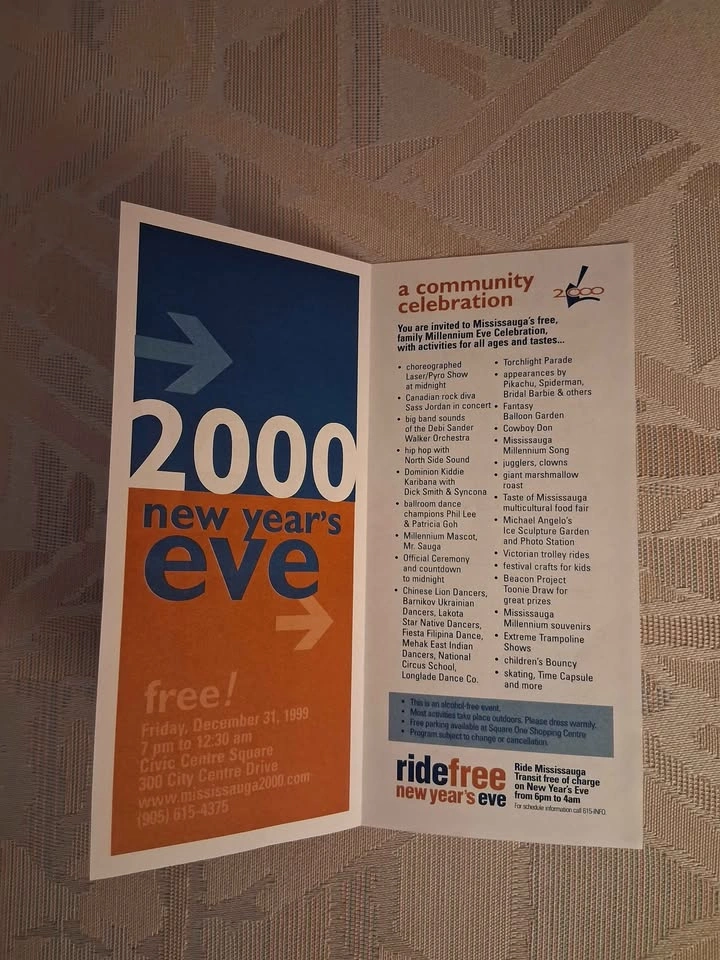 Vintage Dec 31, 1999 Mississauga New Year's Eve Millennium Flyer - photo 2