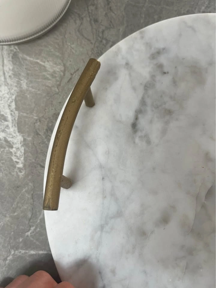 White Decorative Stone Tray - photo 2