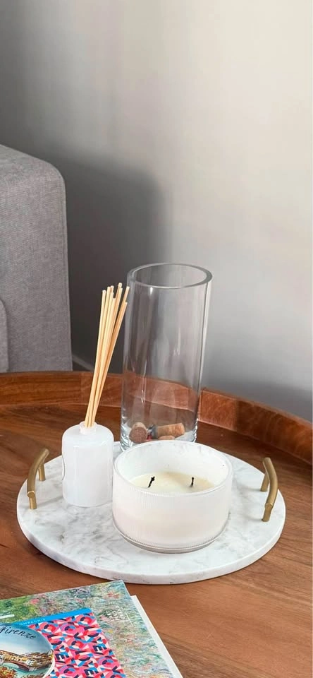White Decorative Stone Tray - photo 4