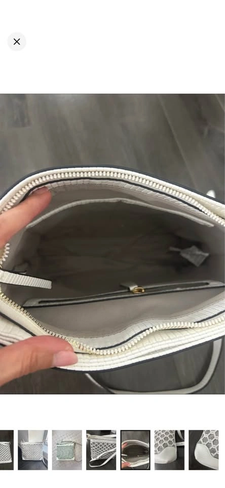 MELANIE LYNE White Lattice Woven Mesh Crossbody Bag - photo 5