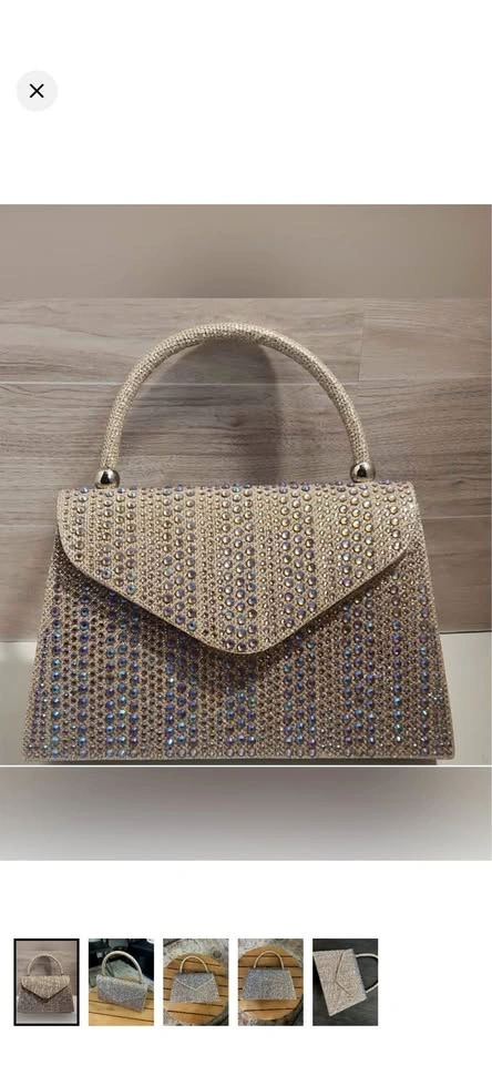 Rhinestone Evening Clutch Bag Iridescent AB Crystal Envelope