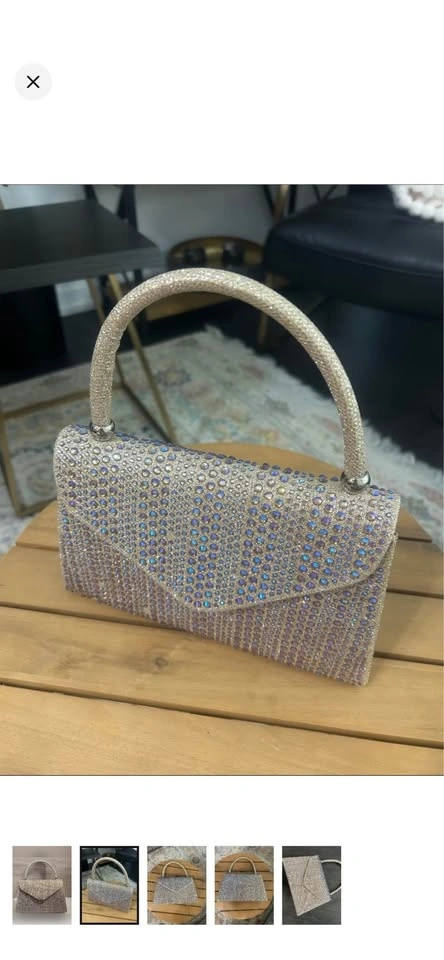 Rhinestone Evening Clutch Bag Iridescent AB Crystal Envelope - photo 2