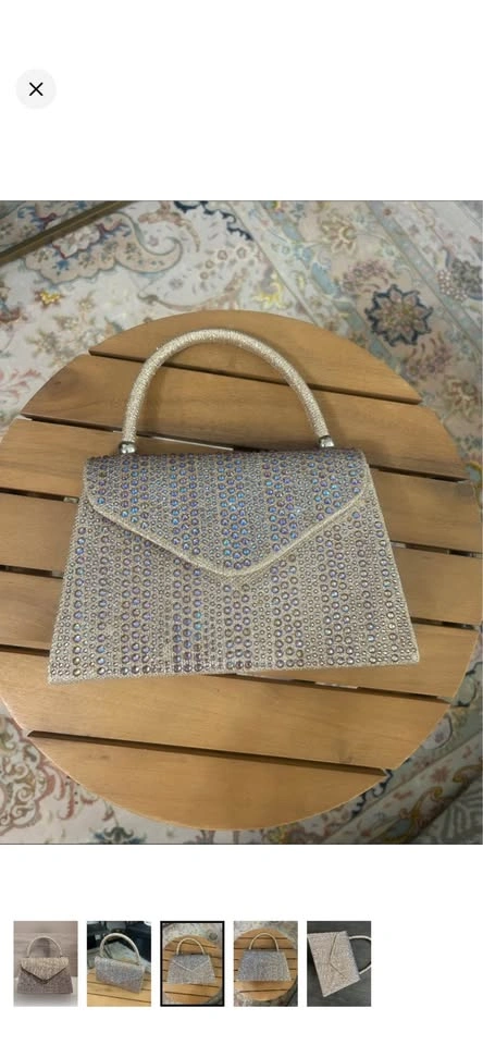 Rhinestone Evening Clutch Bag Iridescent AB Crystal Envelope - photo 3