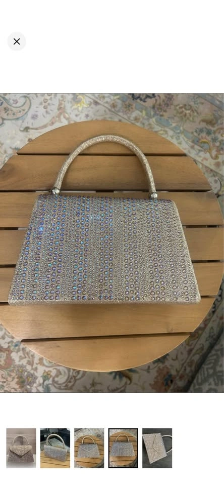 Rhinestone Evening Clutch Bag Iridescent AB Crystal Envelope - photo 4