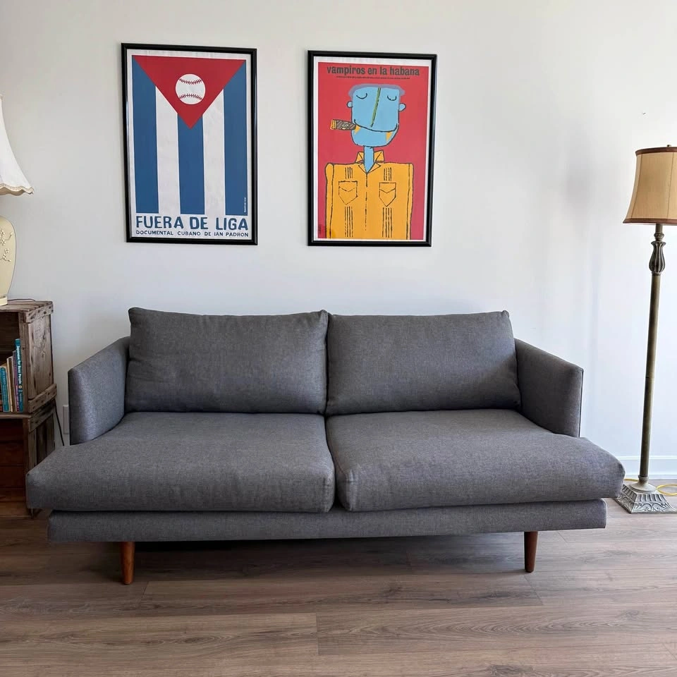 Mid-century modern loveseat by Article - pickup only!