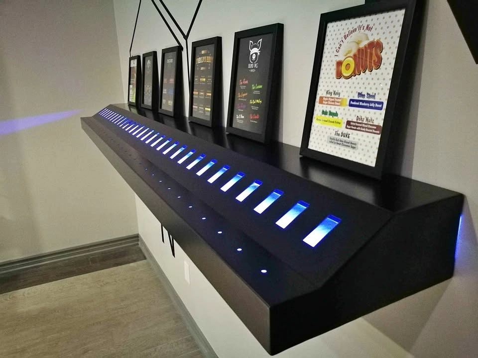 Nail Polish display case illuminated