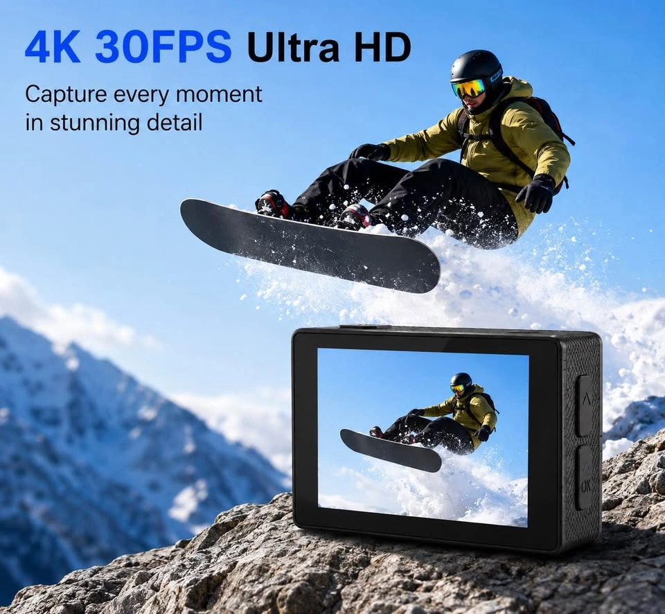 Hiicam 4K Action Camera 20MP WiFi EIS – Waterproof Case + Access - photo 2