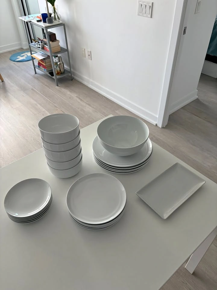 Crate & Barrel Hue Dinnerware Set for 5 + Extra Plates – 22 Piec