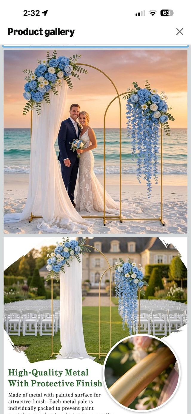 Metal Wedding Arch Backdrop Stand - photo 2
