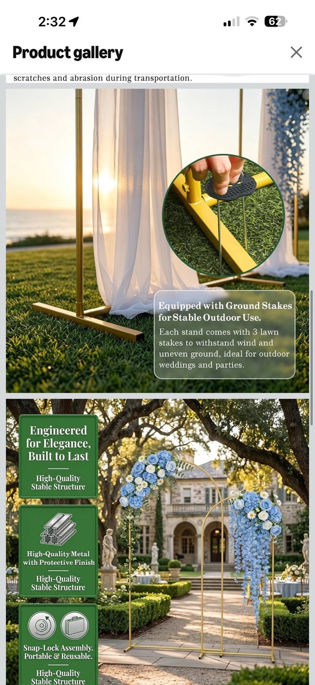 Metal Wedding Arch Backdrop Stand - photo 5