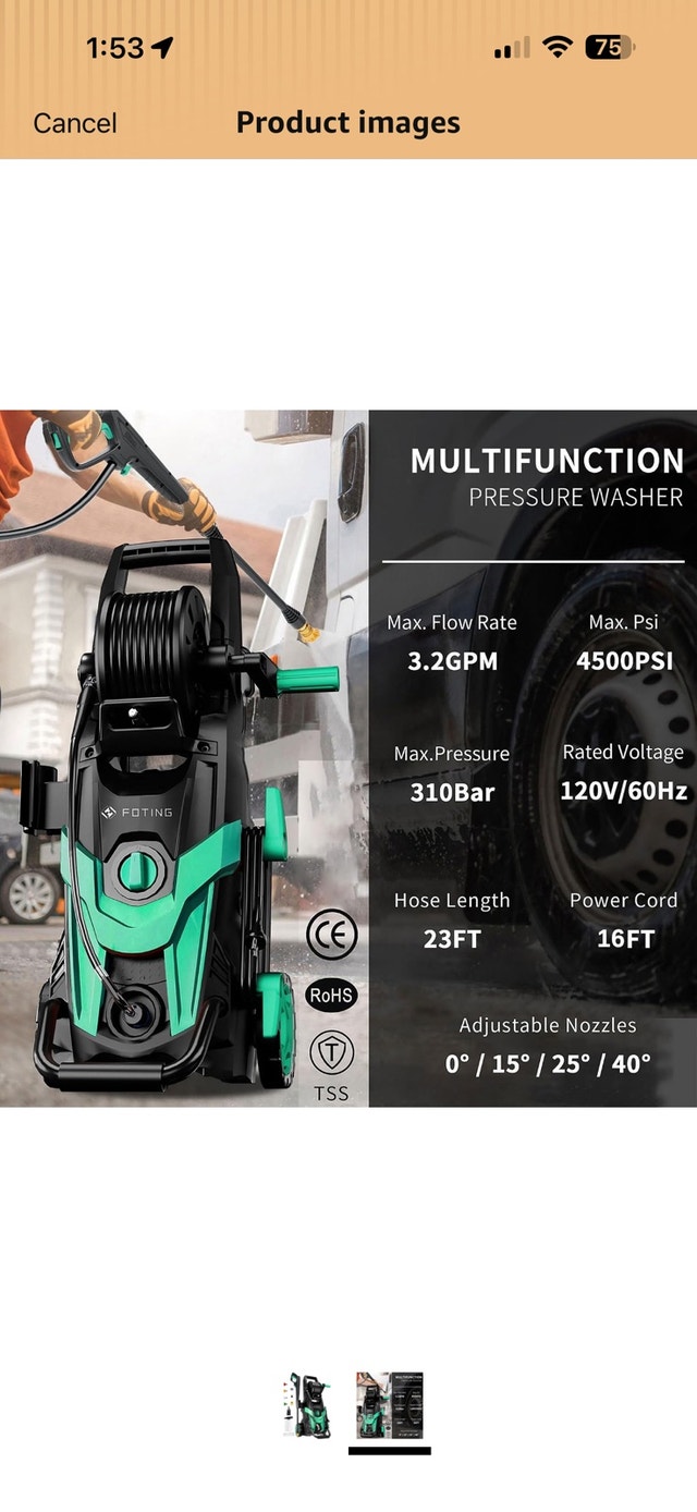 FOTING 4500 PSI Pressure Washer BNIB - photo 2