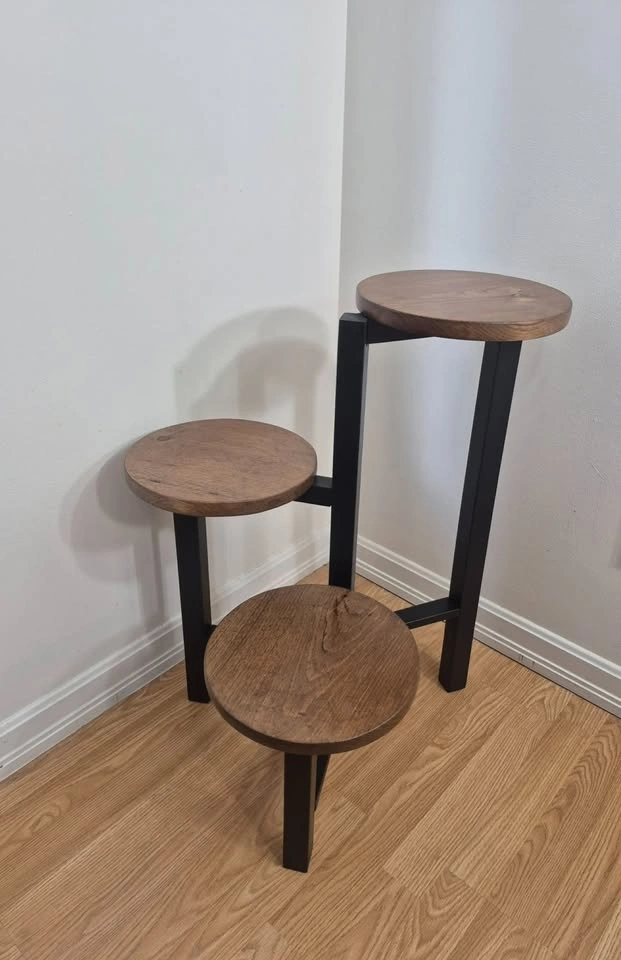 Plant Stand - 3 Tier Solidwood, Modern Rustic, Artisan Made - photo 2