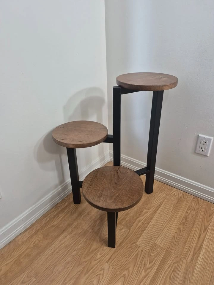 Plant Stand - 3 Tier Solidwood, Modern Rustic, Artisan Made - photo 3
