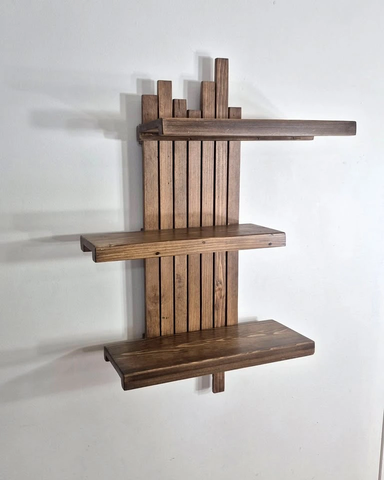 Wall Shelves - Rustic, 3 Tier, Artisan Made, Solidwood