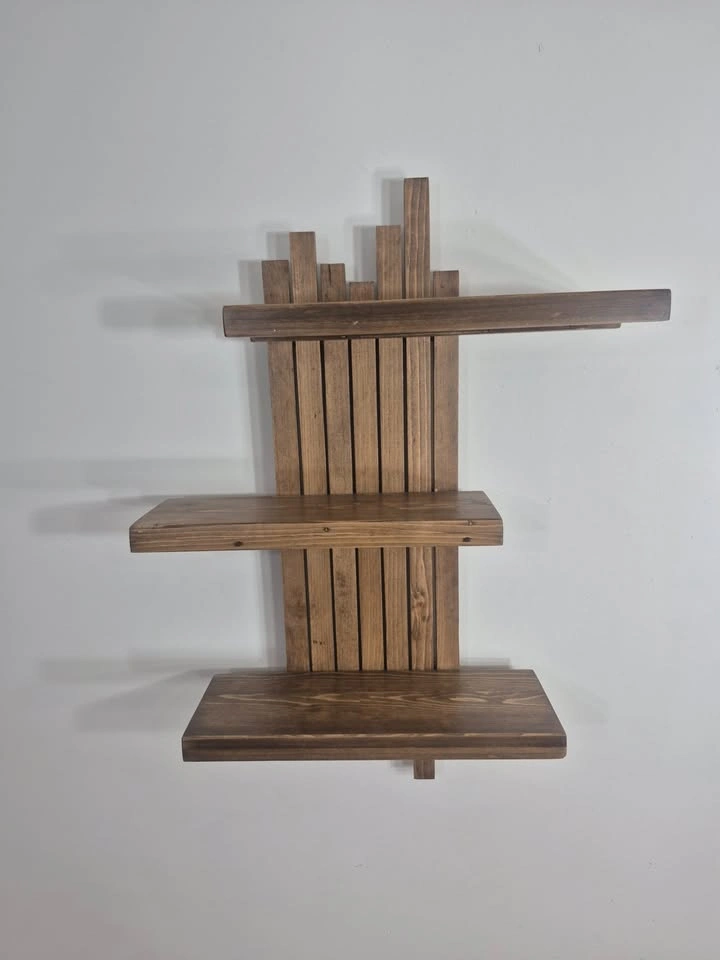 Wall Shelves - Rustic, 3 Tier, Artisan Made, Solidwood - photo 2